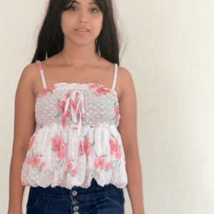 Fashionable floral printed top